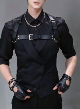 男生背带肩带束腰胸带衬衣腰带脖带身体链朋克风男士配饰cos腰带