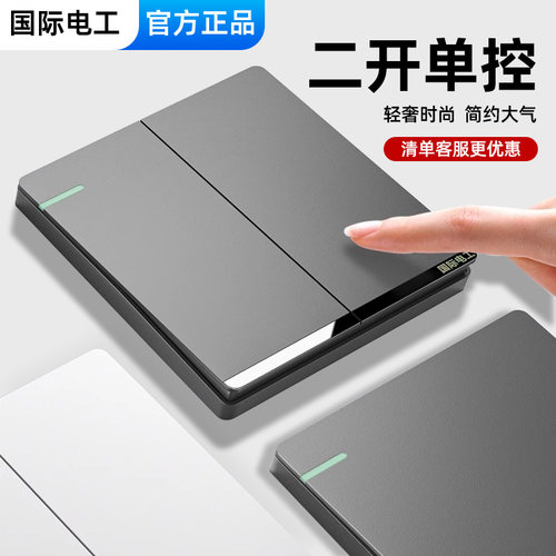 国际电工86型开关插座二开单控