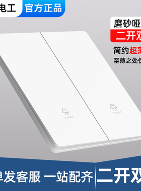 国际电工家用暗装墙壁开关插座面板二开单联双开双控双联电灯开关