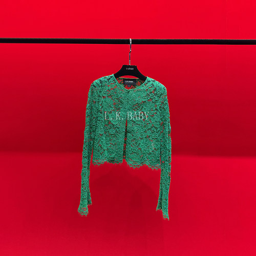 【L.K.BABY】  法式时尚「立体水溶蕾丝」修身百搭开衫457