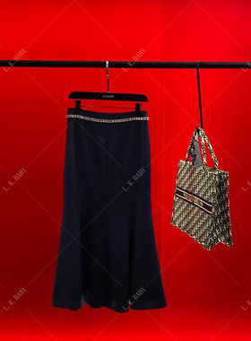 【L.K BABY】美人鱼气质显瘦高腰鱼尾裙包臀鱼尾裙黑色轻奢时尚