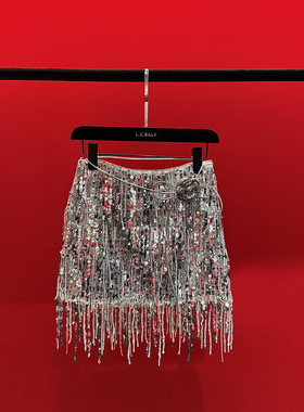 【L.K.BABY】时髦轻奢「buling buling」灵动流苏亮片短裙