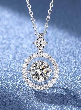 S925纯银莫桑石迷你追光灵动项链女吊坠轻奢七夕礼物抖音热卖款