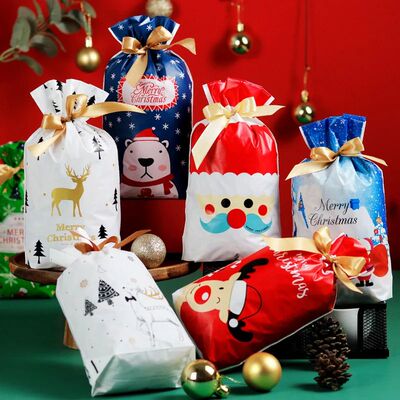 20/50pcs Christmas Candy Bags Christmas Decorations Santa Gi