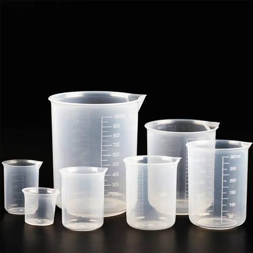 Transparent Scale Plastic Measuring Cup V Shape Mouth Labora