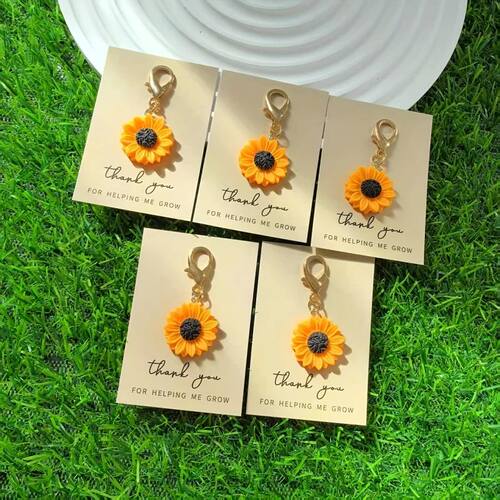 5Sunflower keychain，With lobster clasp - Thank you for help