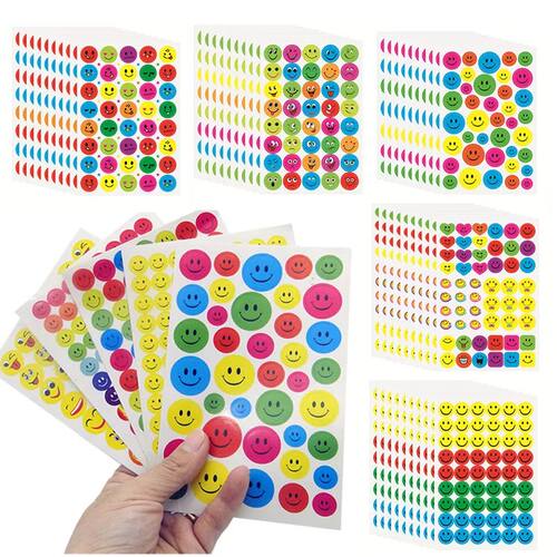 Smile Face Stickers Cute Happy Sad Teacher Incentive Reward