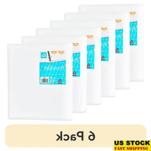 6 Pack Durable Poly 3 Ring Binder 11 x 11.75 Inch Holds 175