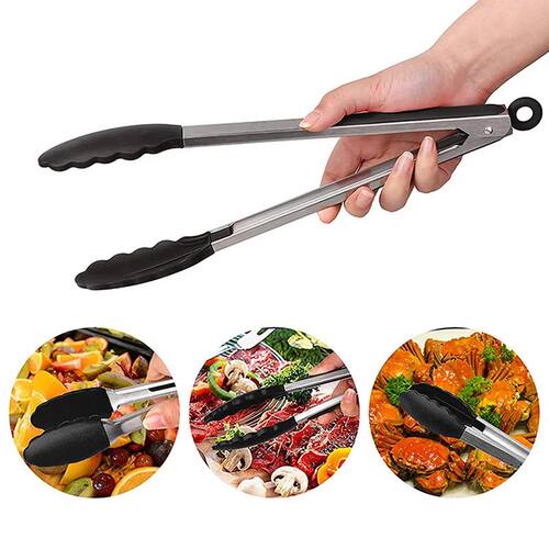 BBQ Gadgets Silicone Non-Slip Food Tong Kitchen Tongs utensi