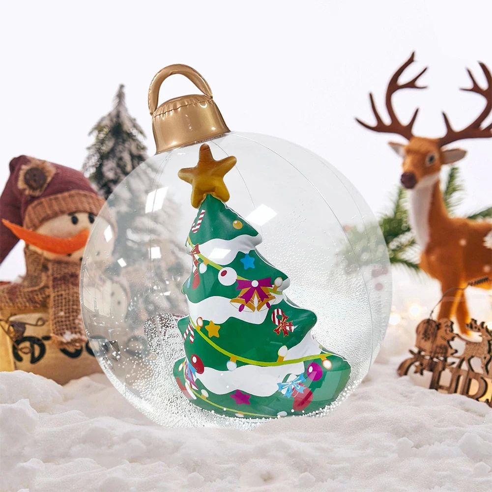 24 Inch Inflatable Christmas Balls Light Up PVC Giant LED Ch