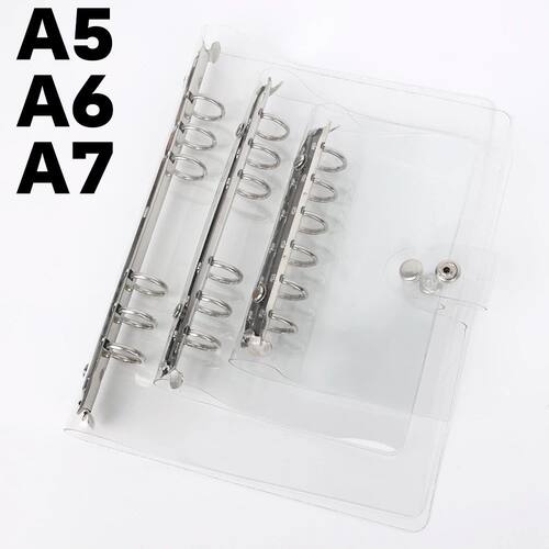 A5/A6/A7 6 Hole Transparent Soft PVC Loose Leaf Ring Binder