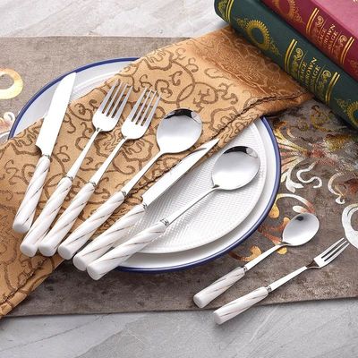 410 Stainless Steel Fork and Spoon Gift Set - Threaded Ceram