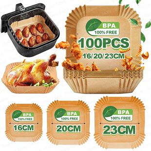 16/20/23CM Square Multiple Sizes Air Fryer Parchment Paper L