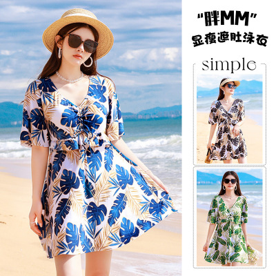 Swimsuit Women's Plus Size Belly-covering Slimming Summer Co