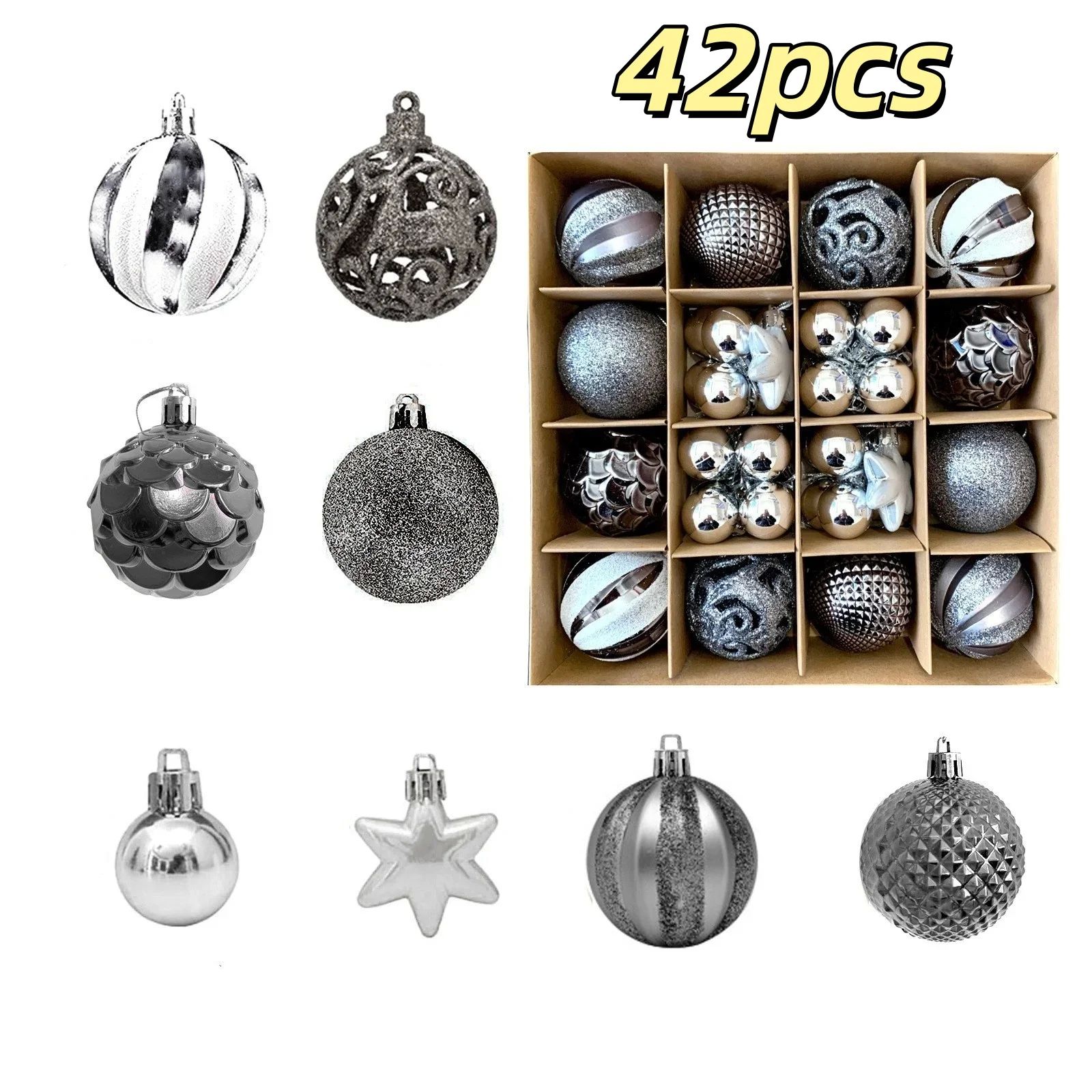 42pcs Christmas Ball Set 6cm Christmas Balls Xmas Tree Ornam