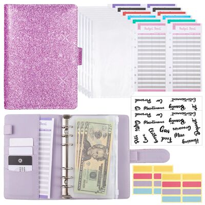 Budget Binder A6 Budget Planners with 8Pcs Zipper Cash Envel