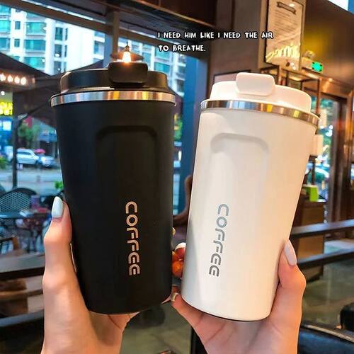 350ml500ml Stainless Steel Coffee Cup Travel Thermal Mug Lea