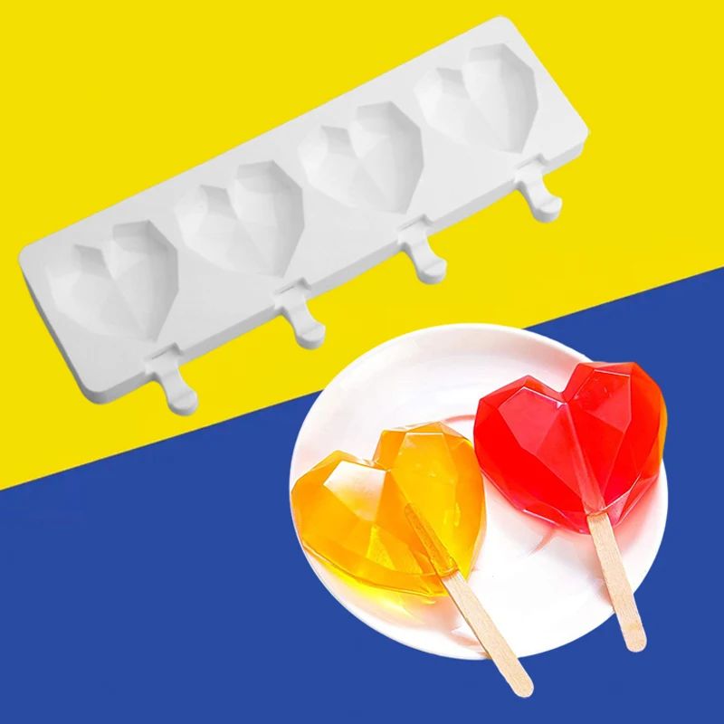 3 Types Available Heart Shaped Silicone Popsicle Moulds Ice