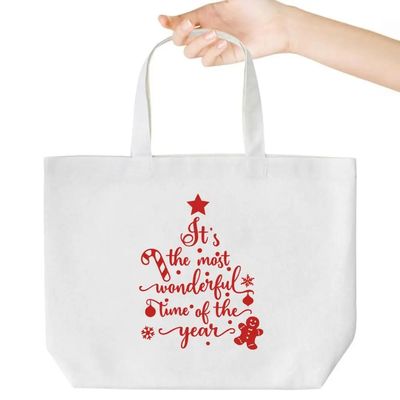 Red Christmas Tree Tote Bag. Festive holiday gift for women.