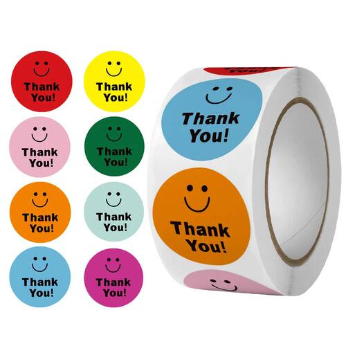 500pcs/Roll Preschool Teacher Reward Stickers - Round Smiley