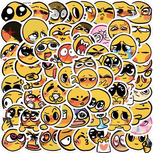 50Pcs Cute Smiling Faces Cartoon Funny Sticker Kawaii Creati