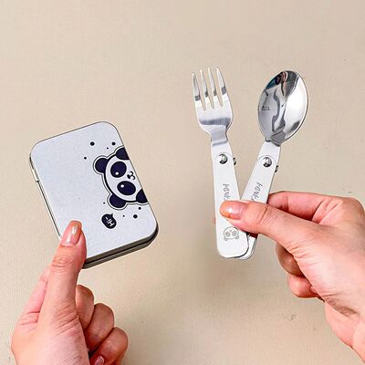 3Pcs/Set Portable Foldable Dinnerware Set 304 Stainless Stee