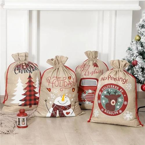 New Year 2024 Large Christmas Stocking Candy Bags santa sack