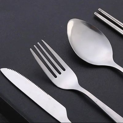 1Set Stainless Steel Chopsticks Spoon Fork Steak Knife with