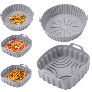 Air Fryer Silicone Basket Tray 20/23cm Round Square 4/5/6/8