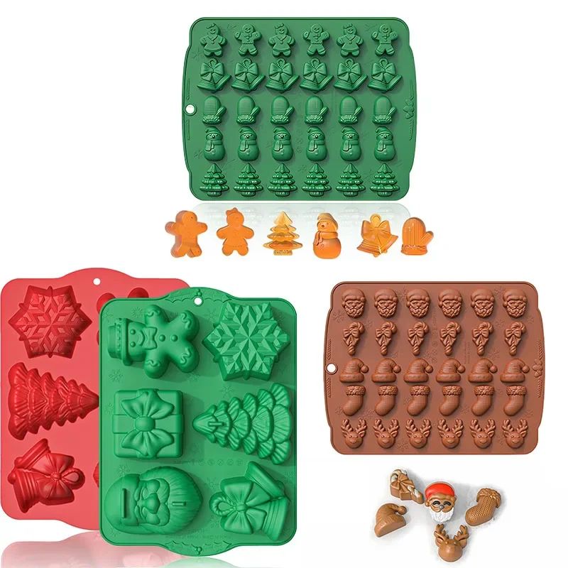 Christmas Silicone Baking Molds for Candy Chocolate Fondant
