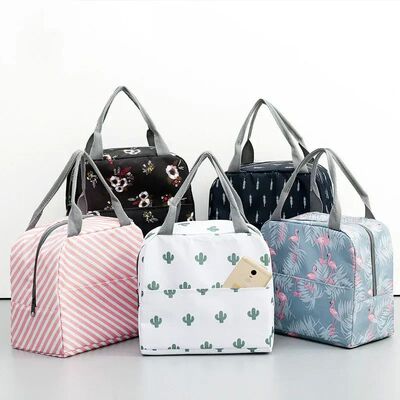 Functional Pattern Cooler Lunch Box Portable Insulated Canva