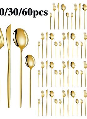 5/20/30/60pcs cross-border stainless steel cutlery set luxur