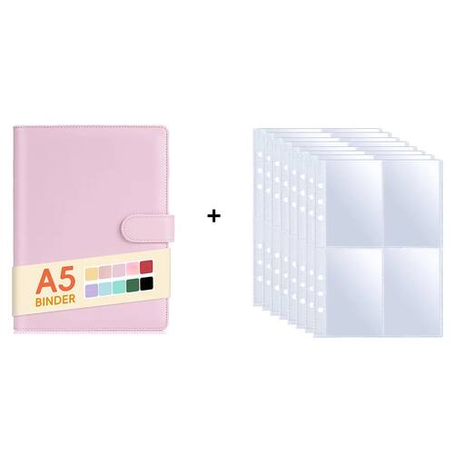 A5 Notebook Photocard Binder with 10 Pockets Sleeves 6 Ring