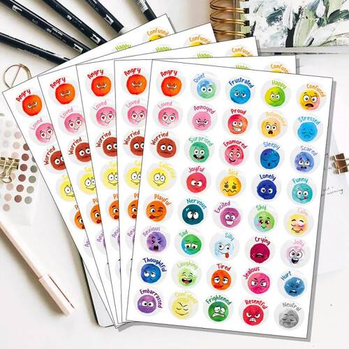 200 Pcs Face Emotional Feelings Stickers Funny Mood Stickers