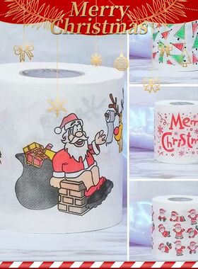 Christmas Print Napk Home Tool Santa Claus Bath Toilet Roll