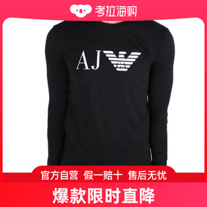 Armani Jeans 阿玛尼牛仔 黑色男士长袖T恤 8N6T64-6JPFZ-1200