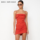 BECBRIDGE 13213 H25 ALLIRA褶皱雕塑感领口调节肩带修身 时髦短裙