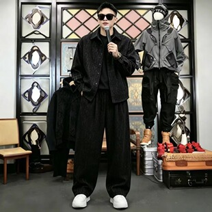 秋冬新版商务休闲男士翻领皮衣手工编织皮男短款黑色修身型百搭款