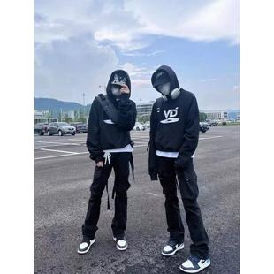 黑木出品原创字母VD光碟刺绣卫衣cleanfit小众黑色重磅连帽衫男女