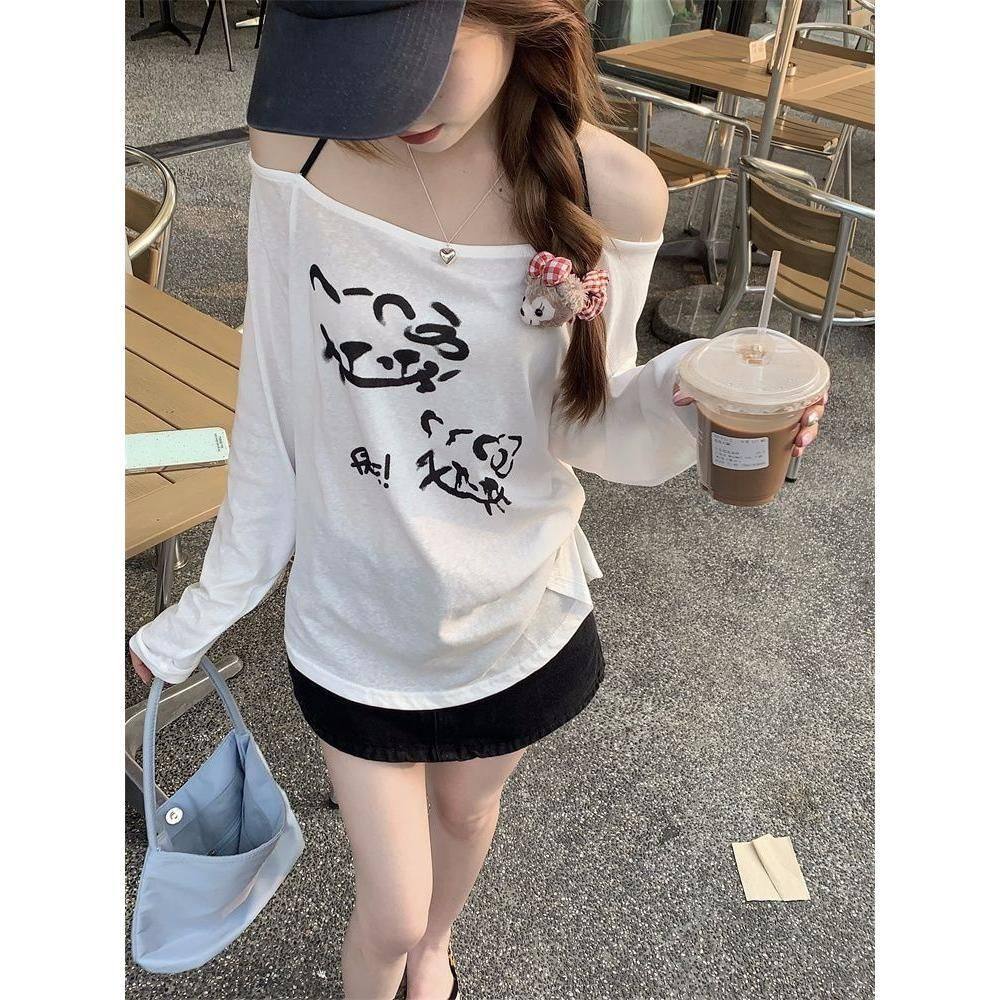 广州质量宽松外搭罩衫挂脖露肩上衣长袖T恤女,女装/女士精品,T恤,淘宝优惠券,粉丝福利购,淘宝优惠卷