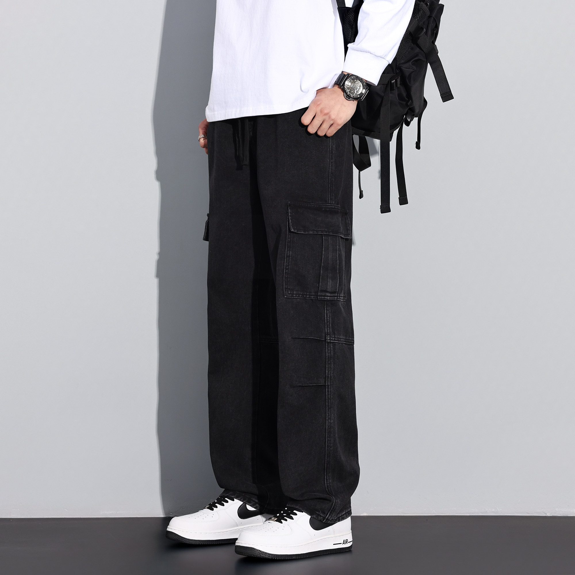 唐狮春季新款男牛仔裤潮牌时尚工装裤直筒潮流美式高街裤子男,男装,牛仔裤,淘宝优惠券,粉丝福利购,淘宝优惠卷