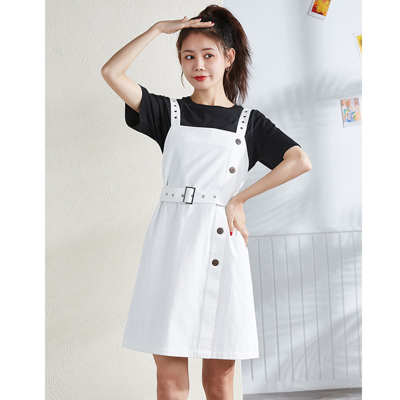 唐狮夏装短袖t恤女士白色黑色宽松ins半袖情侣装圆领衣服潮休闲