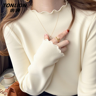 唐狮木耳边打底衫女2026新款爆款冬季女款加厚保暖内搭长袖上衣VB