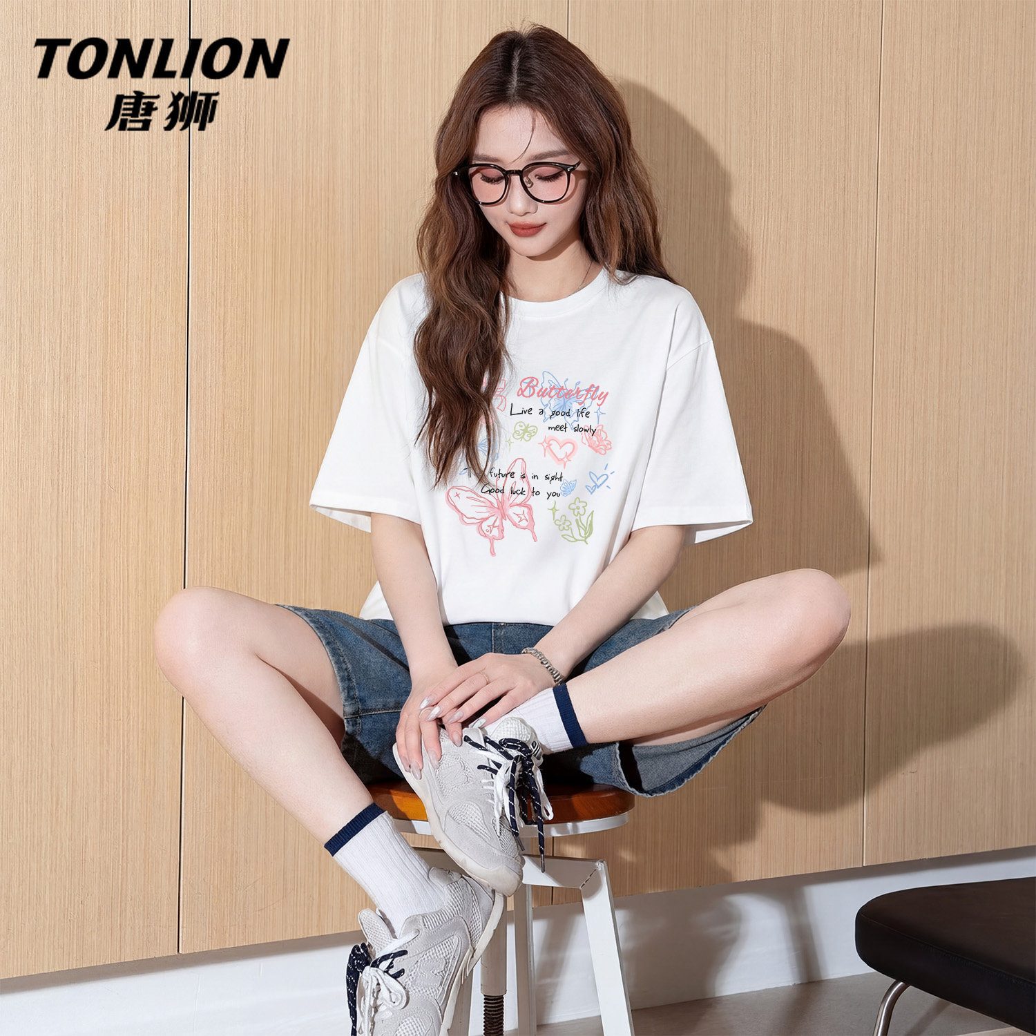 唐狮官方纯棉短袖t恤夏季今年流行漂亮的女装宽松大码半袖上衣VC