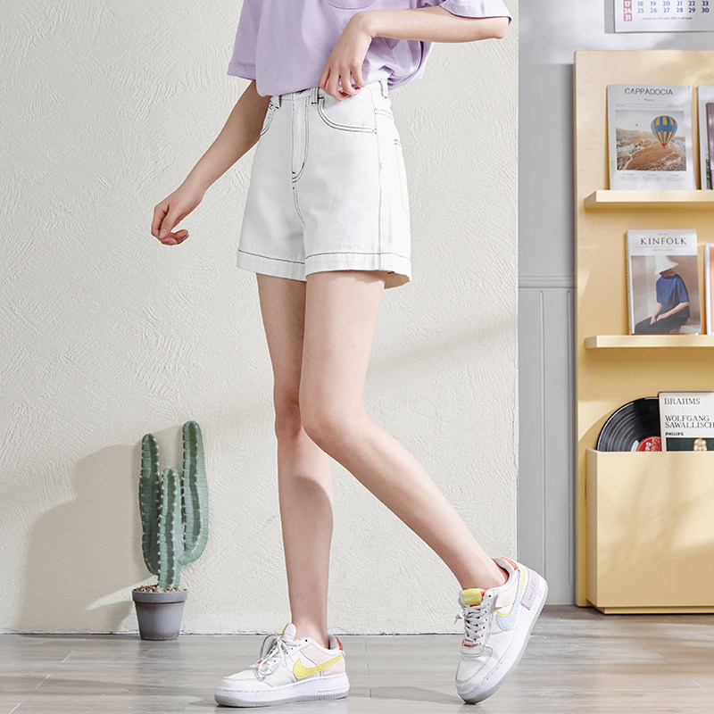 唐狮春夏黑色牛仔短裤女士韩版宽松中裤女直筒显瘦高腰5分裤潮流