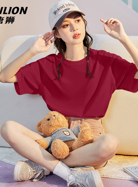 唐狮官方红色短袖t恤女2026新款新年本命年马年过年衣服年会服VB