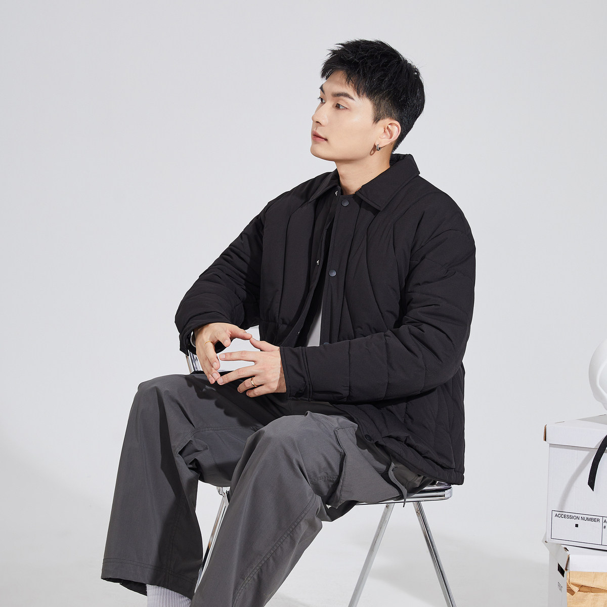 唐狮冬季新款棉衣男士翻领夹棉外套青少年学生短款黑色棉服潮TD,男装,棉衣,淘宝优惠券,粉丝福利购,淘宝优惠卷