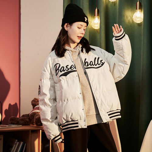 唐狮短款PU羽绒服冬季女设计感