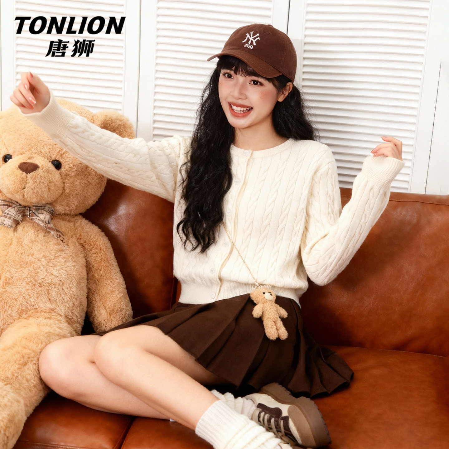 唐狮官方短款针织衫外套女2026新款春季麻花毛衣开衫小香风上衣VC