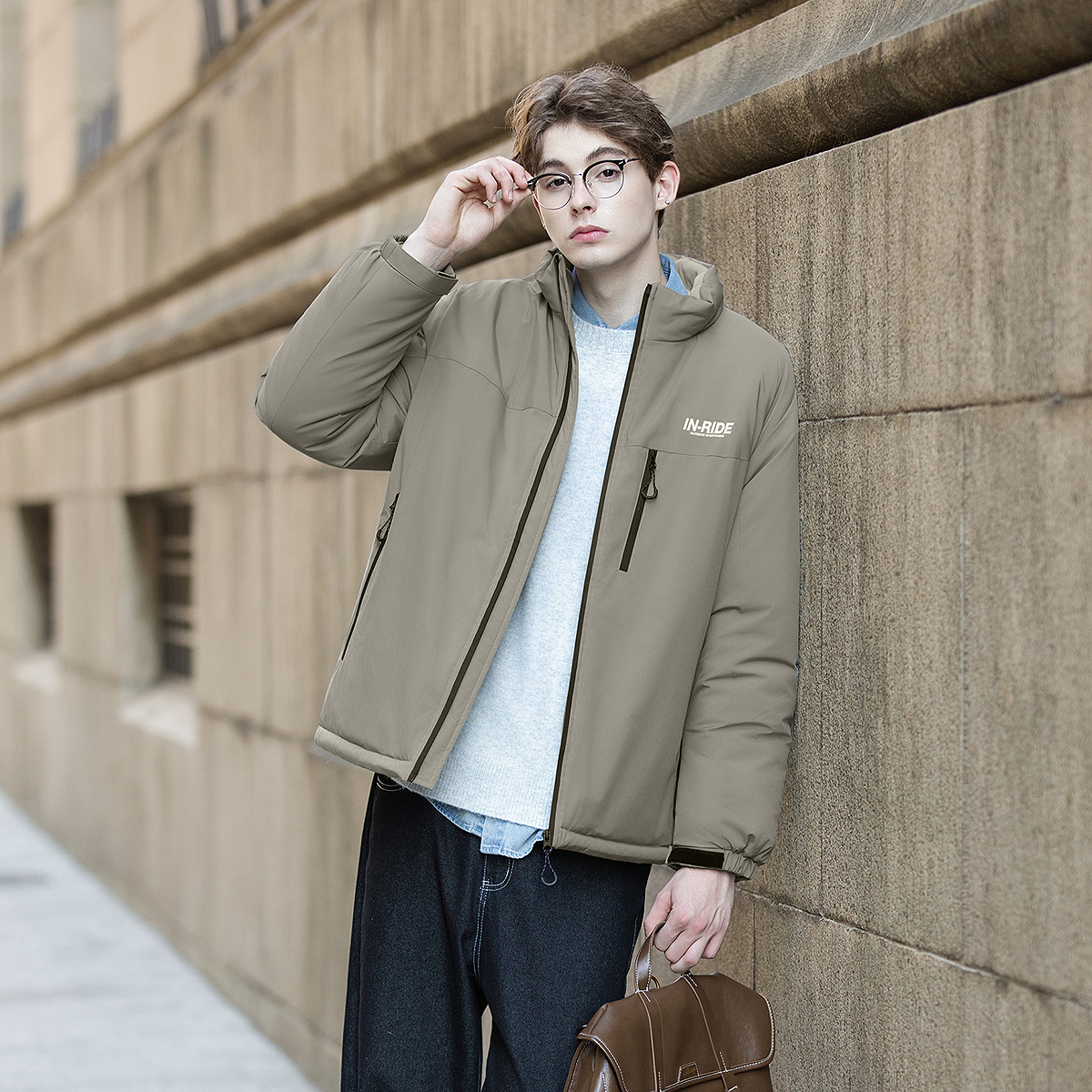 唐狮秋冬季短款棉衣男立领保暖加